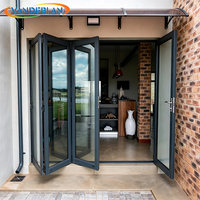 Porte pliante moderne en alliage d'aluminium robuste avec charnière renforcée pour projets de cloisons intérieures commerciales et de salles de bain