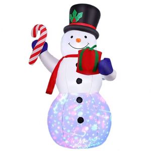 Projecteur LED gonflable de Noël personnalisé de 8 pieds pour la vente en gros, 360° °   Bonhomme de neige coloré avec musique intégrée et rotation - Product Image 6