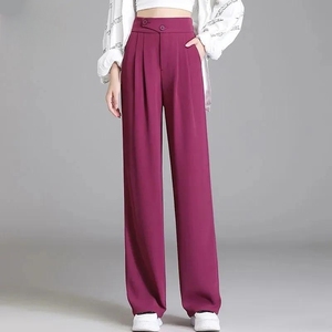 <span class=keywords><strong>Pantaloni</strong></span> Formali da <span class=keywords><strong>Donna</strong></span> a <span class=keywords><strong>Vita</strong></span> <span class=keywords><strong>Alta</strong></span> con Pieghe, <span class=keywords><strong>Pantaloni</strong></span> Larghi Primaverili ed Estivi, <span class=keywords><strong>Pantaloni</strong></span> Casual Tinta Unita - Product Image 3
