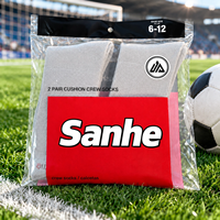 Chaussettes de sport en coton personnalisées avec logo brodé, lot de 2 paires, vente en gros