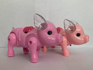 Opp túi 16cm 2 màu hỗn hợp Pin hoạt động mini đi Bộ vui <span class=keywords><strong>Pig</strong></span> với ánh sáng và âm nhạc thích hợp cho trẻ mới biết đi - Product Image 5