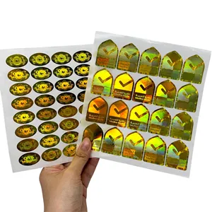 Kras-Off Anti Nep Custom Gouden Holografische Label Leegte Gestanst Hologram Sticker