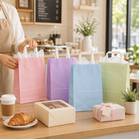 Fabricant de sacs en papier à poignée plate en gros, sacs de transport en kraft personnalisés imprimés pour l'industrie alimentaire, l'emballage de détail et l'approvisionnement en usine