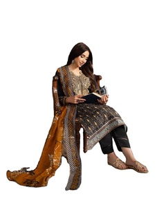 ซูเปอร์ใหม่ที่ดีที่สุดปากีสถานอินเดียShalwar Kameezคอลเลกชันปักด้านหน้างานฝีมือกลับปักชุดพันจาบีชุดคูชิ - Product Image 1