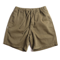 Pantalones Cortos de Playa Casuales de Verano para Hombre, 100% Algodón, Cintura Elástica, Lisos, con Bolsillos, para Natación, Venta al Por Mayor