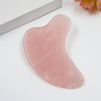 Planche de Gua Sha en Quartz Rose et Jade, Plaque de Cristal en Poudre de Dongling en forme de Cœur/Champignon, Gua Sha Facial Brésilien