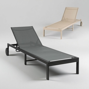 Tumbonas Modernas de Aluminio y Tela, Sofá de Descanso, Tumbona de Aluminio, Silla de Playa con Ruedas Grandes - Product Image 1