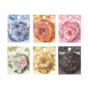 Paquete de 40 Pegatinas Bordadas con Diseño Floral, Estilo Bordado, Decoración Floral para Diario, Pegatinas DIY - Product Image 6