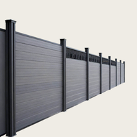 Clôture de jardin en composite bois-plastique (WPC) pour l'intimité résidentielle, panneaux de clôture extérieurs avec poteaux en aluminium, vente en gros