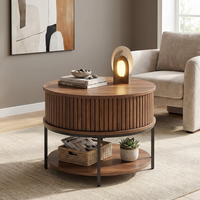 Table basse moderne en métal et bois, multi-niveaux, pliable, durable, facile à nettoyer, pour hôtel, suite, villa, salon