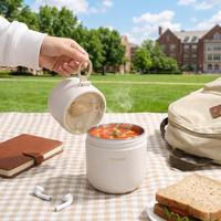 Conteneur isotherme en acier inoxydable 304, tasse à petit-déjeuner portable anti-fuite avec couvercle et cuillère pour le bureau, l'école et les voyages