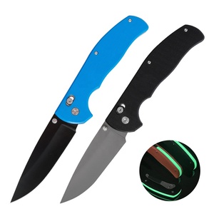 Светящийся Темный титановый карманный нож для выживания на открытом воздухе, нейлоновая ручка для кемпинга, охоты, кнопочный переключатель, Флуоресцентный светильник - Product Image 1