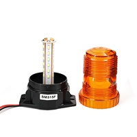 Feux de signalisation à LED ambre à montage en surface 12-48V CC, dôme étroit, lumière stroboscopique d'avertissement, 4 modes de clignotement rotatifs, étanche IP66, neuf