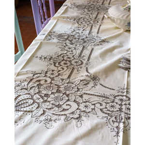 Mantel Étnico de Lino y Algodón Amarillo con Bordado Gris, Estilo Rústico, Decoración de Cocina para Bodas y Uso en Hoteles - Product Image 6