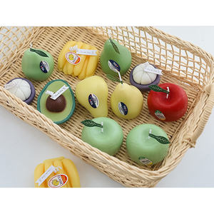 Petite bougie en forme de Fruit, faite à la main, <span class=keywords><strong>pomme</strong></span>, pêche, Orange, banane, bougie <span class=keywords><strong>d</strong></span>écorative parfumée avec boîte cadeau, vente en gros - Product Image 1