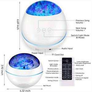 Proyector de Galaxias con Luz Nocturna de Ruido Blanco para Dormitorio, Proyector de Música Bluetooth para Techo, Luces de Habitación para Niños y Adolescentes, Regalo - Product Image 1