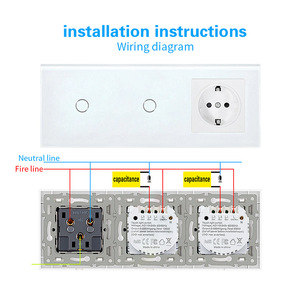 ยูบาโร 228 ประเภทสวิตช์สัมผัสแบบรวม 10A 110-240V แบบฝังมาตรฐานยุโรป - Product Image 4