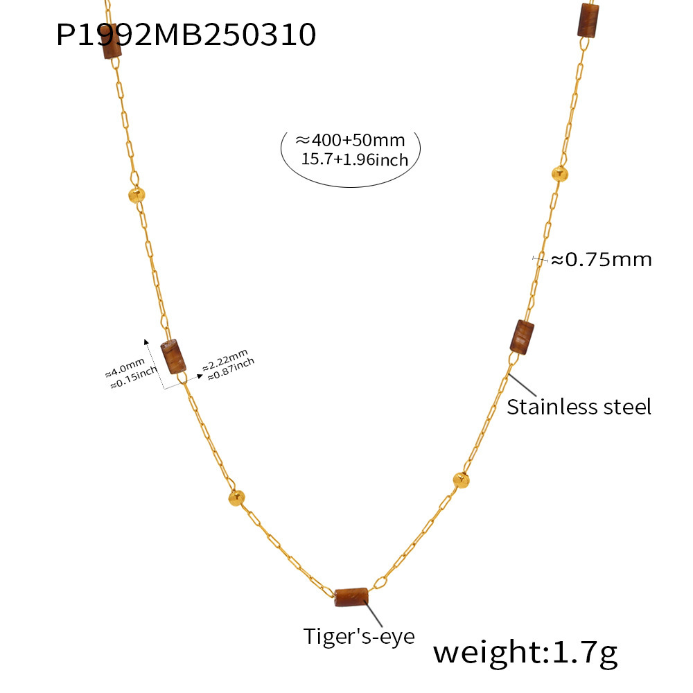 P1992- Golden Tiger's Eye necklace, 40+5cm
