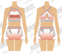Tenue d'entraînement de cheerleading avec strass scintillants, vêtements de sport personnalisés par sublimation, ensemble d'échauffement de cheerleading