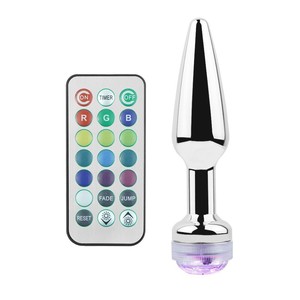 Telecomando <span class=keywords><strong>in</strong></span> metallo Anal <span class=keywords><strong>Plug</strong></span> <span class=keywords><strong>Sex</strong></span> Toys bagliore al buio luce su spine anali Led Anal glutei prodotti per il sesso - Product Image 3