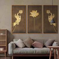 Tableau mural en film cristallin, Peinture de papillons, Lotus zen, Main de Bouddha, Cadre en métal et porcelaine, Finition haute brillance, Nature morte, Botanique, Commercial