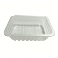 Boîtes en plastique PET de qualité alimentaire blanches, usage industriel, jetables, pour viande, nouilles, gâteaux, bonbons, emballage personnalisé, forme rectangulaire