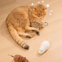 Jouet pour chat en peluche électrique réaliste, souris automatique qui bouge, simulation de rat, jouet interactif pour chats et chatons