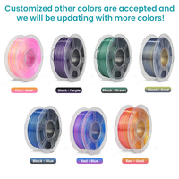 SUNLU vente directe imprimante 3d pla filament haute qualité soie pla + bicolore 3d pla filament
