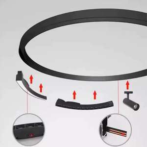 Usine Nouveau Design Personnalisé Moderne LED Encastré Aimant En Aluminium Quart De Cercle En Forme D'arc Système D'éclairage Rail Rail - Product Image 5