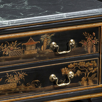 Yips LD-2005-1917 peint à la main motif de paysage chinois Antique dessus en marbre Table basse Chinoiserie meubles de salon