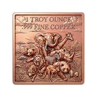 Offre Spéciale Pièces de Défi Fantaisie Colorées en Émail, Cuivre Fin 999, 40mm Carré, 1oz, Motif Paon Spirituel