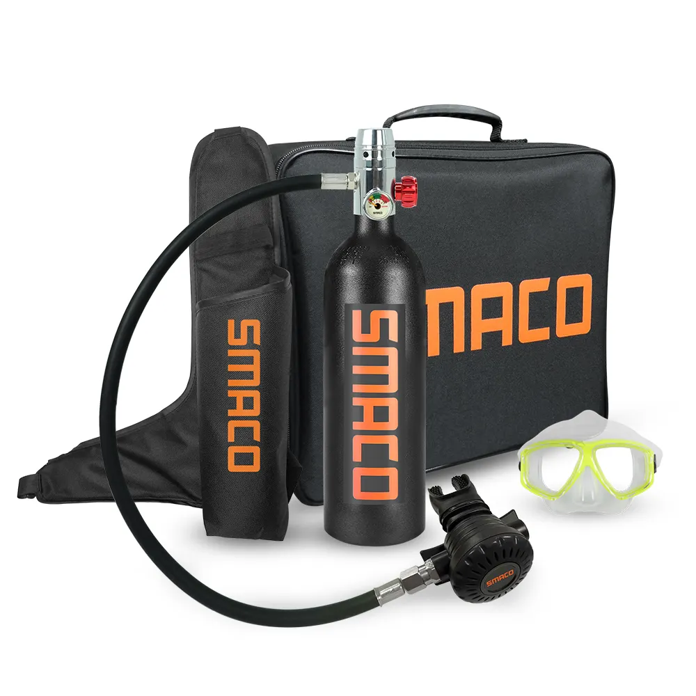 SMACO акваланг для баллон для дайвинга для дыхания подводный аппарат баллон для дайвинга подводного плавания Оборудование Алюминиевый 6061 1-10 м 0.5L
