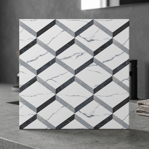 Carreaux de sol en céramique rustiques effet pierre 3D, 400x400mm, finition mate, antidérapants, en porcelaine, pour salle de bain - Product Image 5