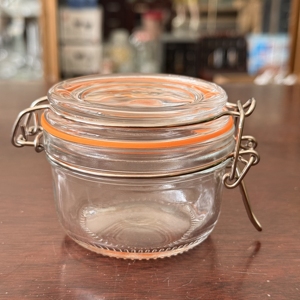 Bocal en verre avec col en silicone à fermeture rapide pour la pâtisserie domestique, bouteille de portionnement pour confiture, purée de fruits, aliments pour bébés, faite à la main - Product Image 3