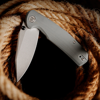 Couteau pliant TRIVISA Pocket Hornet-03G pour hommes, lame 14C28N, manche G10 avec clip, outil de survie, camping, chasse en plein air