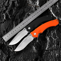 Couteau pliant J331R haute dureté pour la chasse, la survie, le camping en extérieur, avec manche G10, clip ceinture et lame finition Stone Wash – Couteau EDC