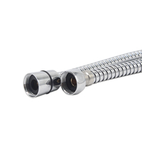Tuyau de douche moderne en acier inoxydable, durable, argenté brillant, double verrouillage anti-torsion, flexible, G1/2, pour salle de bain