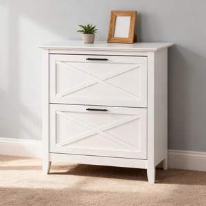 Farmhouse Pure White Oak X Design Key West Archivador lateral con 2 cajones Muebles <span class=keywords><strong>de</strong></span> oficina <span class=keywords><strong>de</strong></span> la marca YF para el hogar y la Oficina - Product Image 1
