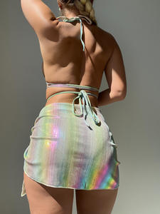 Nuevo <span class=keywords><strong>Bikini</strong></span> de Tres Piezas para Mujer 2026, Estilo Europeo Americano, Sexy, Degradado, Mini, Estilo <span class=keywords><strong>Instagram</strong></span>, con Cordones, Cuello <span class=keywords><strong>en</strong></span> V, Logotipo <span class=keywords><strong>en</strong></span> la Cintura - Product Image 2