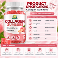 Bonbons gélifiés à la vitamine et au collagène de poisson pour adultes, marque privée, compléments alimentaires blanchissants