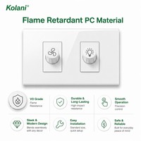 Panneau mural multifonction pour la rénovation en gros, avec bouton de réglage de la vitesse du ventilateur et variateur d'intensité, module mixte encastré 120, norme thaïlandaise pour projets hôteliers et d'appartements