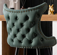 Tabouret de bar réglable de luxe américain, style moderne et minimaliste, en acier inoxydable, dossier haut, pour comptoir, bar à domicile, cuisine, extérieur