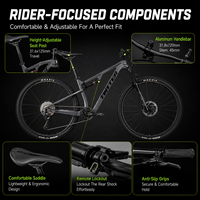 Bicicleta de Montaña Ligera con Cuadro de Fibra de Carbono de Suspensión Completa, Doble Suspensión, 29 Pulgadas, 12 Velocidades, Horquilla Delantera de Aleación de Aluminio SX EAGLE