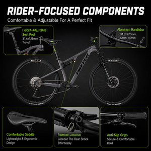 Vélo <span class=keywords><strong>de</strong></span> montagne à suspension intégrale avec cadre en fibre <span class=keywords><strong>de</strong></span> carbone, double suspension, <span class=keywords><strong>29</strong></span> pouces, 12 vitesses, fourche avant en alliage d'aluminium SX EAGLE, léger - Product Image 5