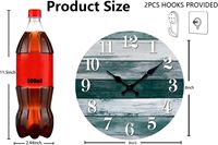 Jam Dinding Analog Kayu Tanpa Suara Berdetak, Gerakan Kuarsa, Dioperasikan dengan Baterai, 8 Inci, Gaya Pedesaan Retro Pantai