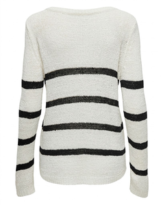 Pull décontracté à rayures pour femme, coupe ample, automne (55% acrylique, 45% nylon) - Product Image 3