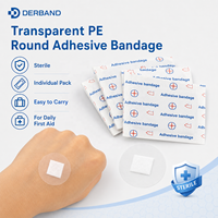DERBAND OEM Pansement adhésif rond transparent en PE 25mm Stérile EO Emballé individuellement Imperméable Pansement ponctuel Marque privée