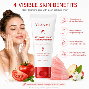<span class=keywords><strong>Limpiador</strong></span> Facial Vegano OEM/ODM <span class=keywords><strong>de</strong></span> Tomate Rojo, Exfoliante Suave para Piel Sensible y Seca, Hidratante y Delicado - Product Image 4