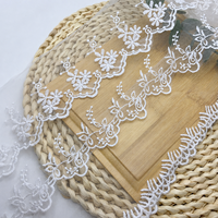 Dentelle Guipure Festonnée en Organza Polyester Broderie Florale en Tulle Blanc pour Voile de Mariée et Couture – Vente en Gros