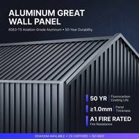 Tuile de toit sandwich en aluminium revêtue de fluorocarbone, résistante au vent, avec âme isolante thermique pour maison préfabriquée